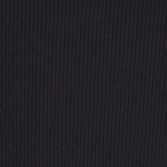 SKIMS Black Cotton Rib Plunge Bra & Thong Set - Picture 7 of 15